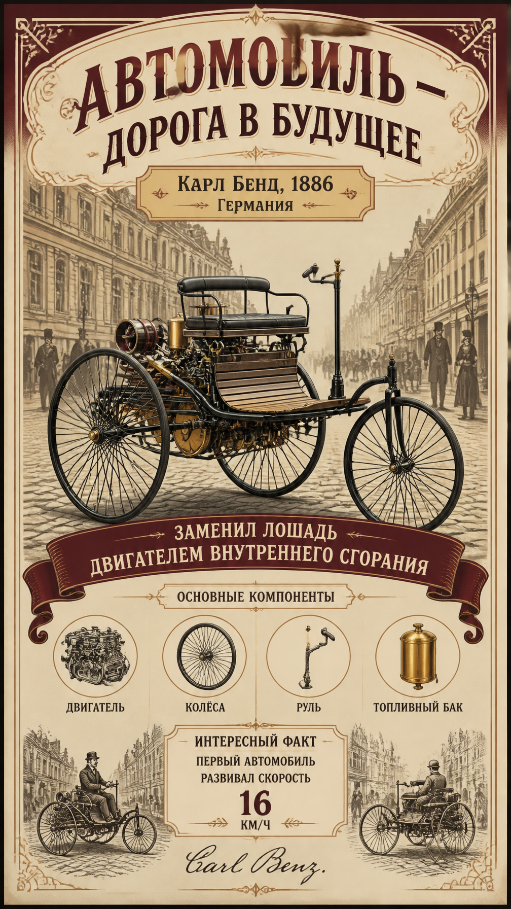 The Dawn of Motoring: 1886 Benz Patent-Motorwagen