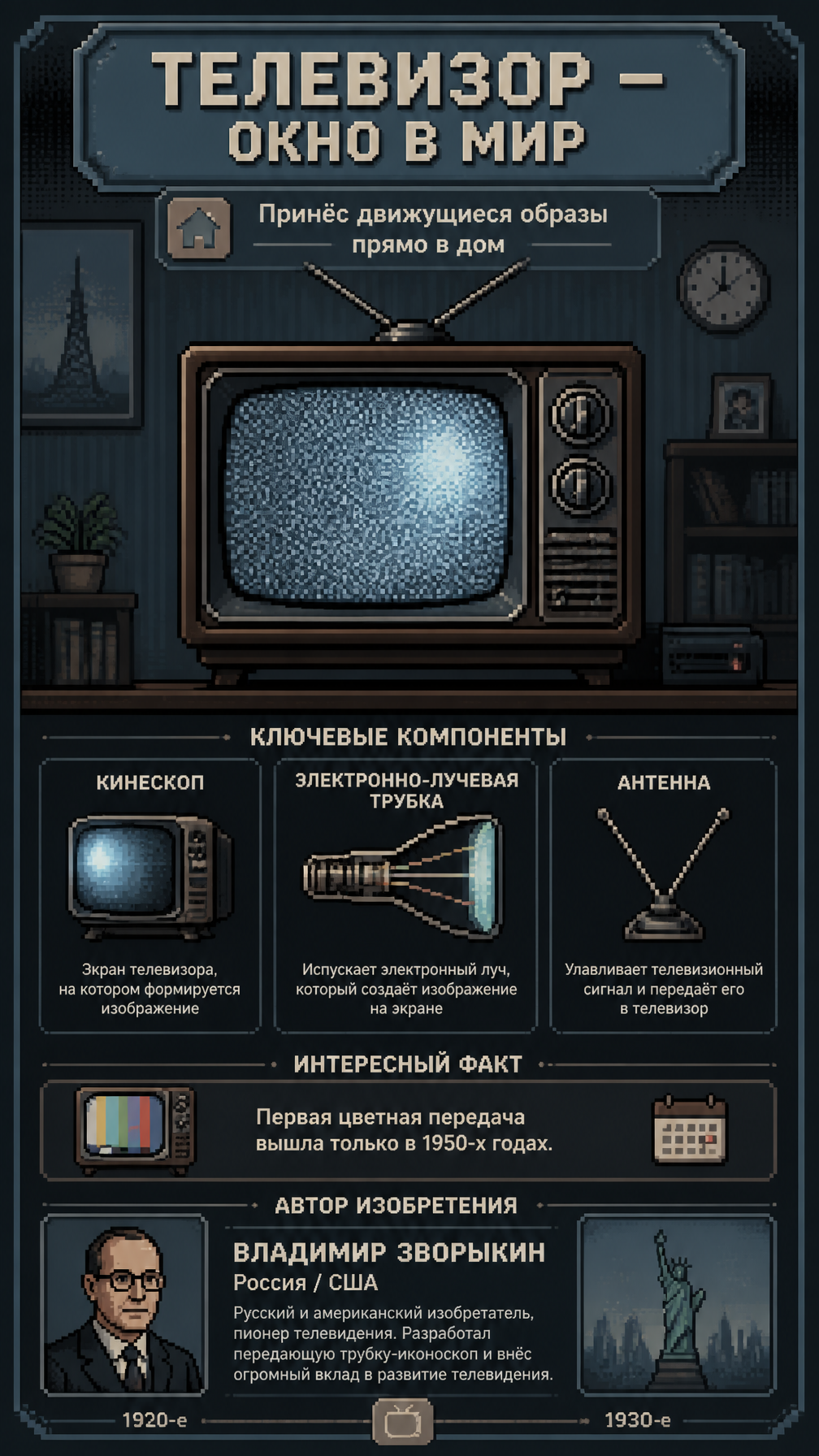 Vintage Pixel Art CRT Television
