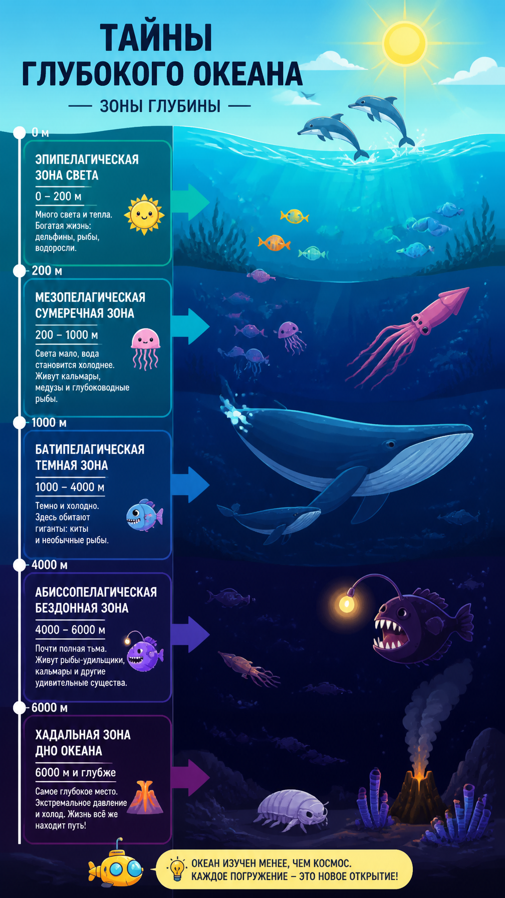 Ocean Depth Zones Infographic