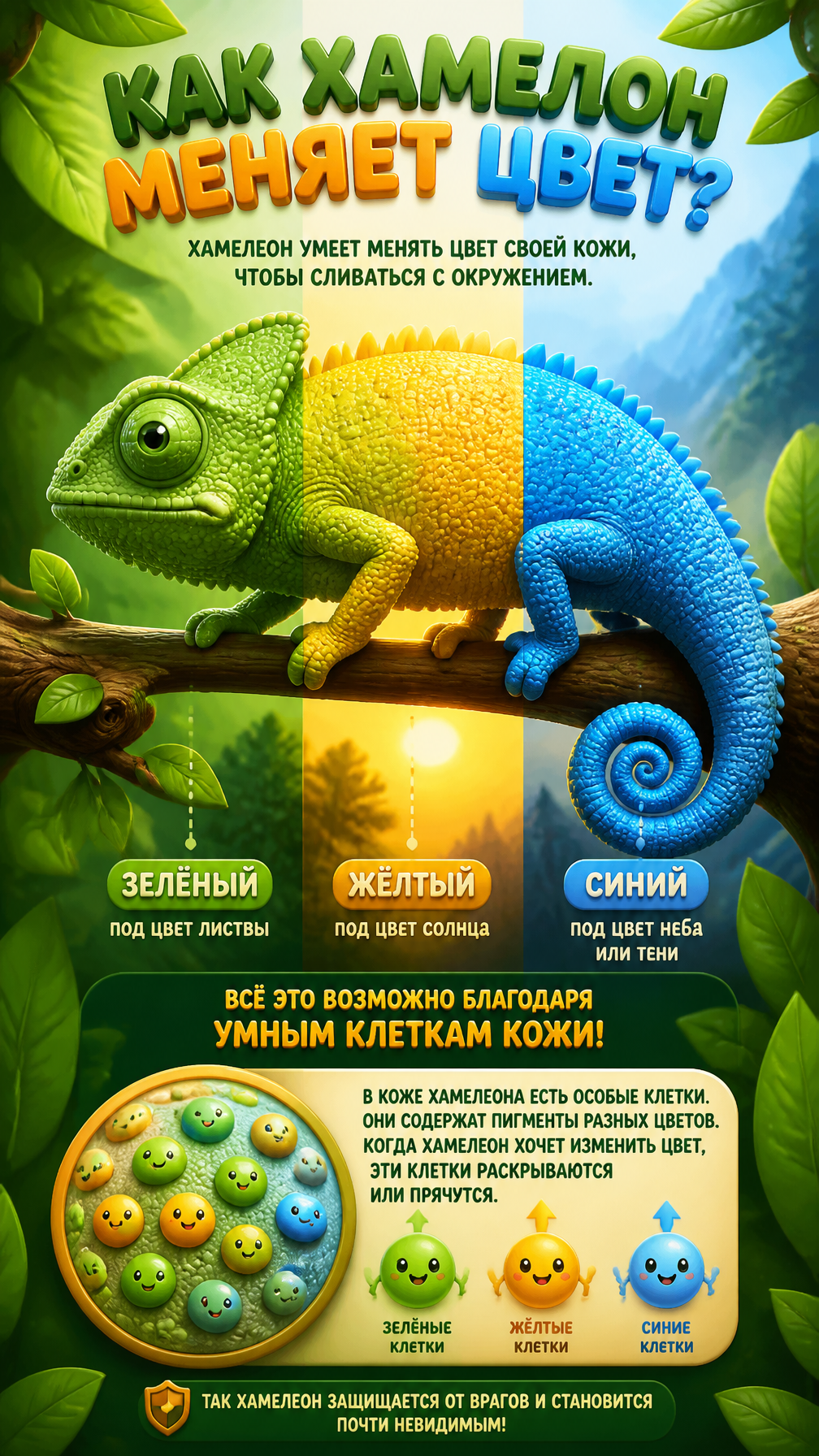 Colorful Chameleon Color-Changing Magic Poster