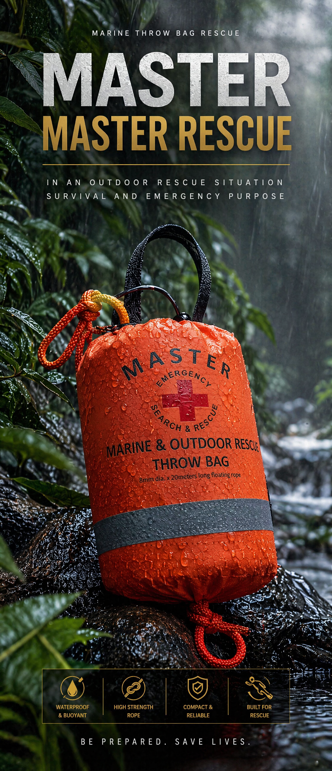 Master Rescue Marine Throw Bag Commercial Poster