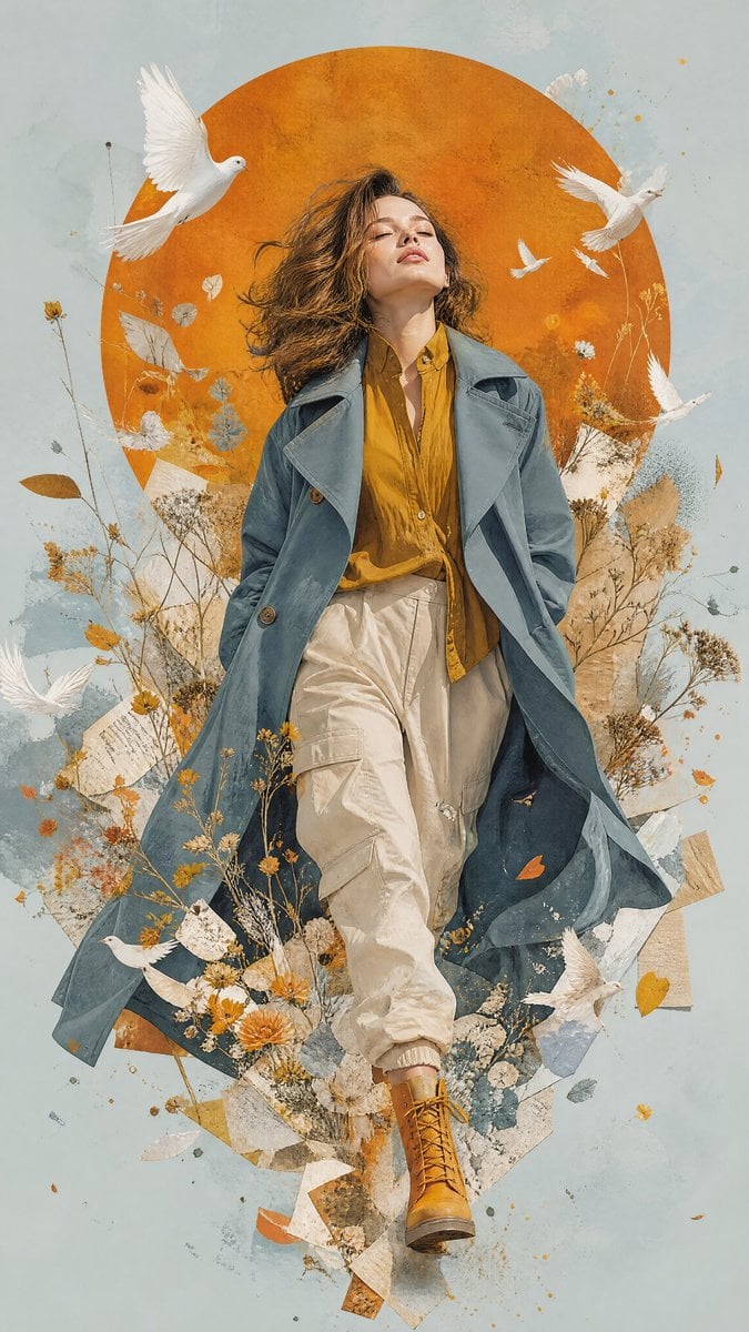 Awakening Journey: Mixed-Media Editorial Study - alternate
