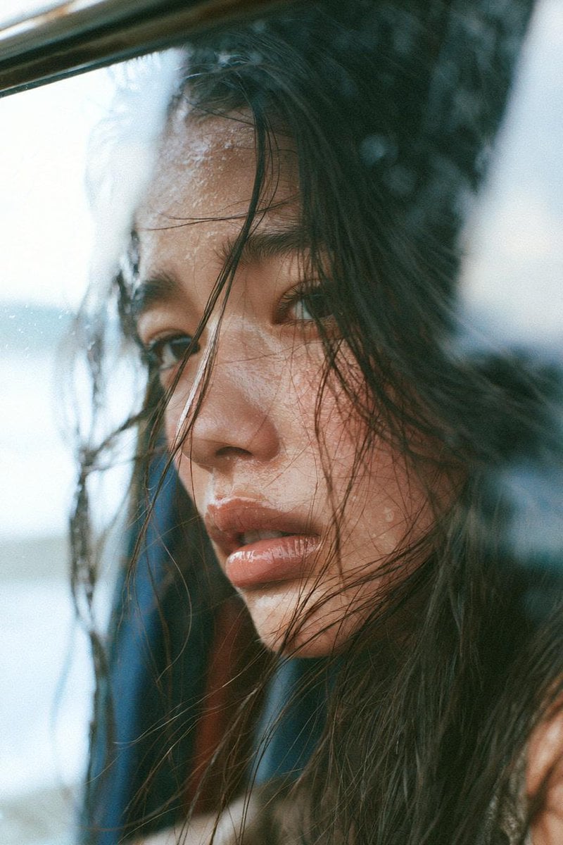Golden Hour Solitude of a Young East Asian Woman - alternate