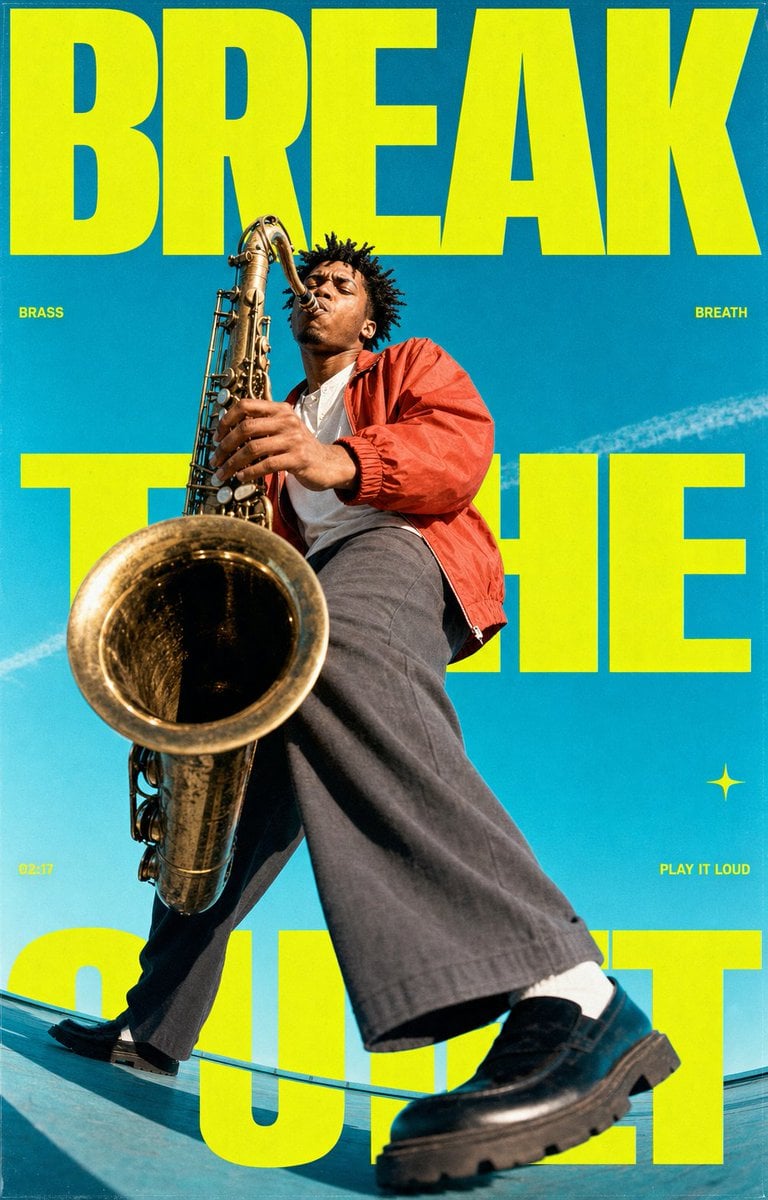 90s Editorial Fisheye Neon Poster - alternate