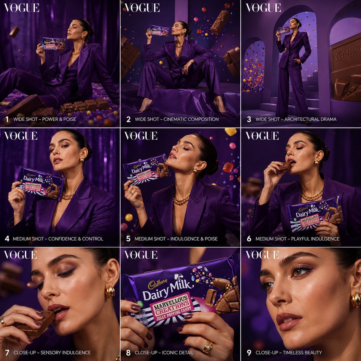 High-Fashion Vogue Editorial Storyboard Grid - alternate