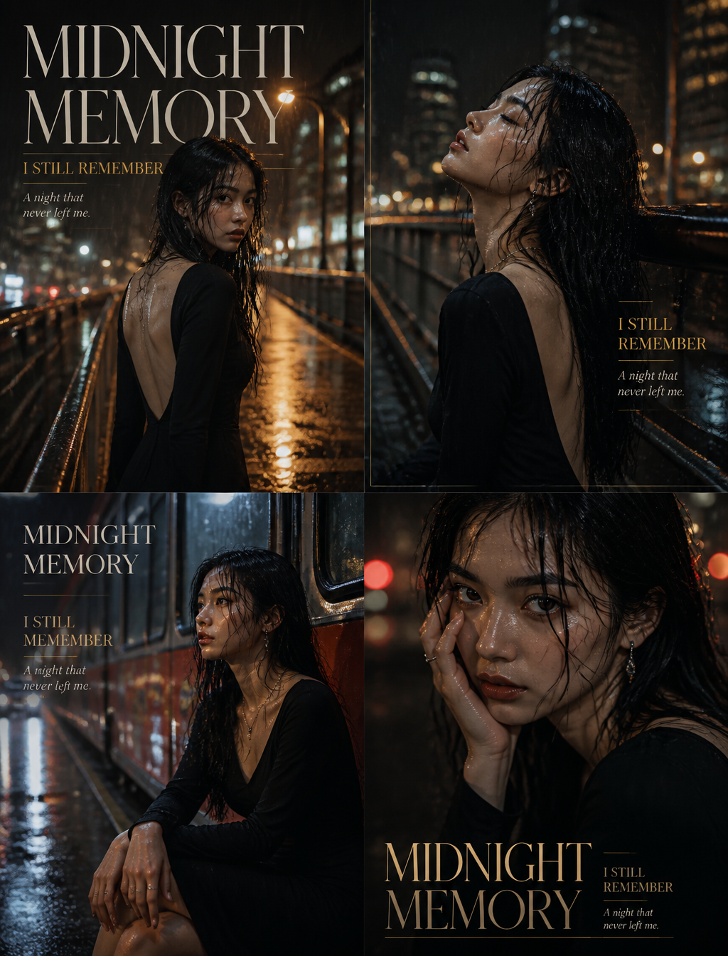 Midnight Memory: Rainy Urban Melancholy Poster