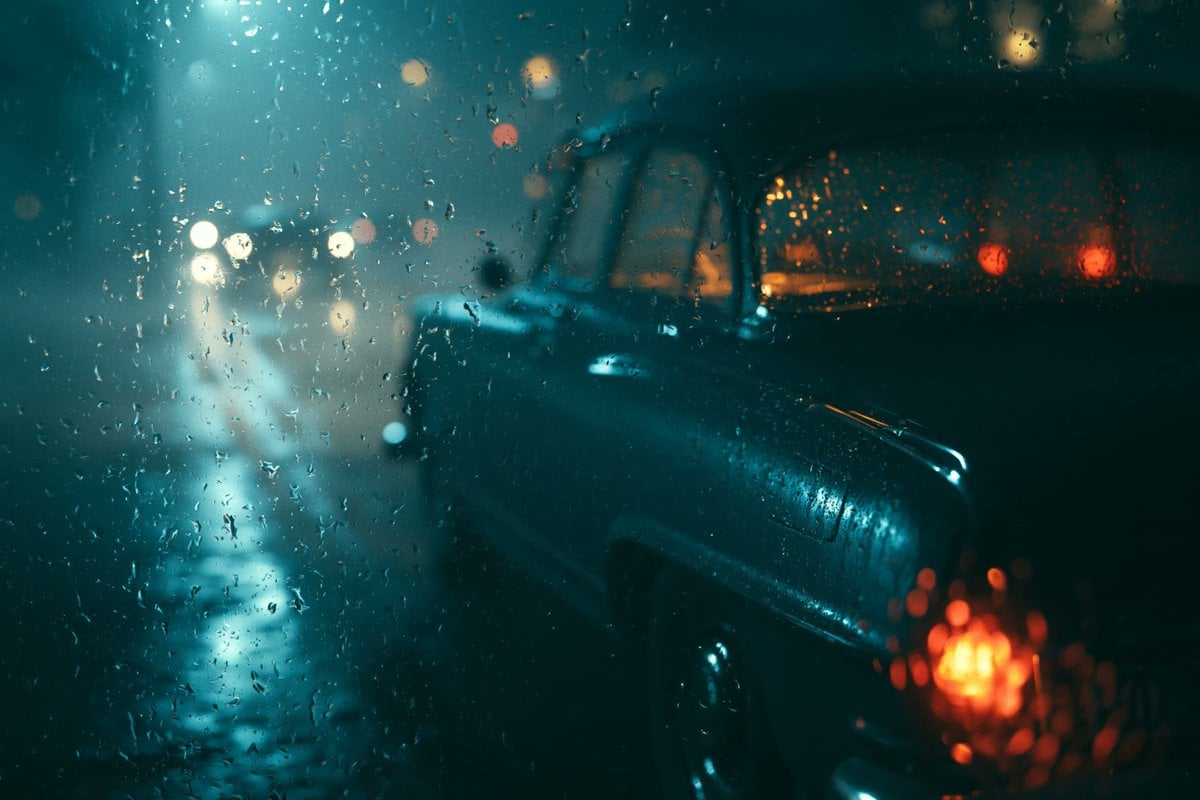 Rain-Slicked Glass Cinematic View - alternate