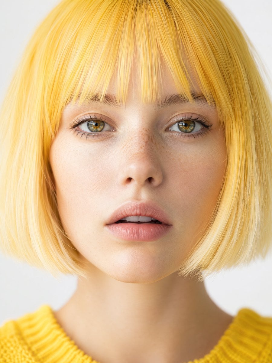 Golden Bob Editorial Beauty Portrait - alternate