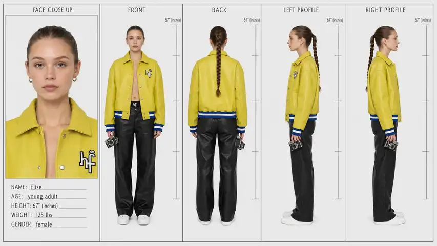 Photorealistic Character Reference Sheet Generator - alternate