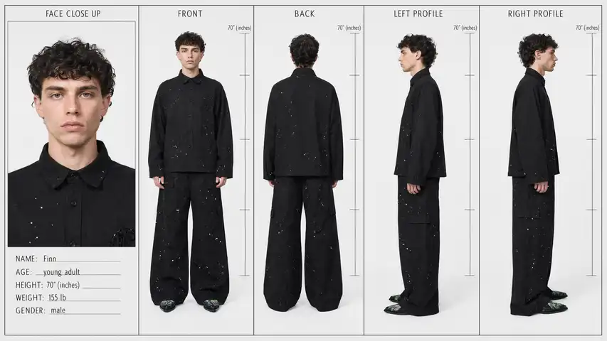 Photorealistic Character Reference Sheet Generator - alternate