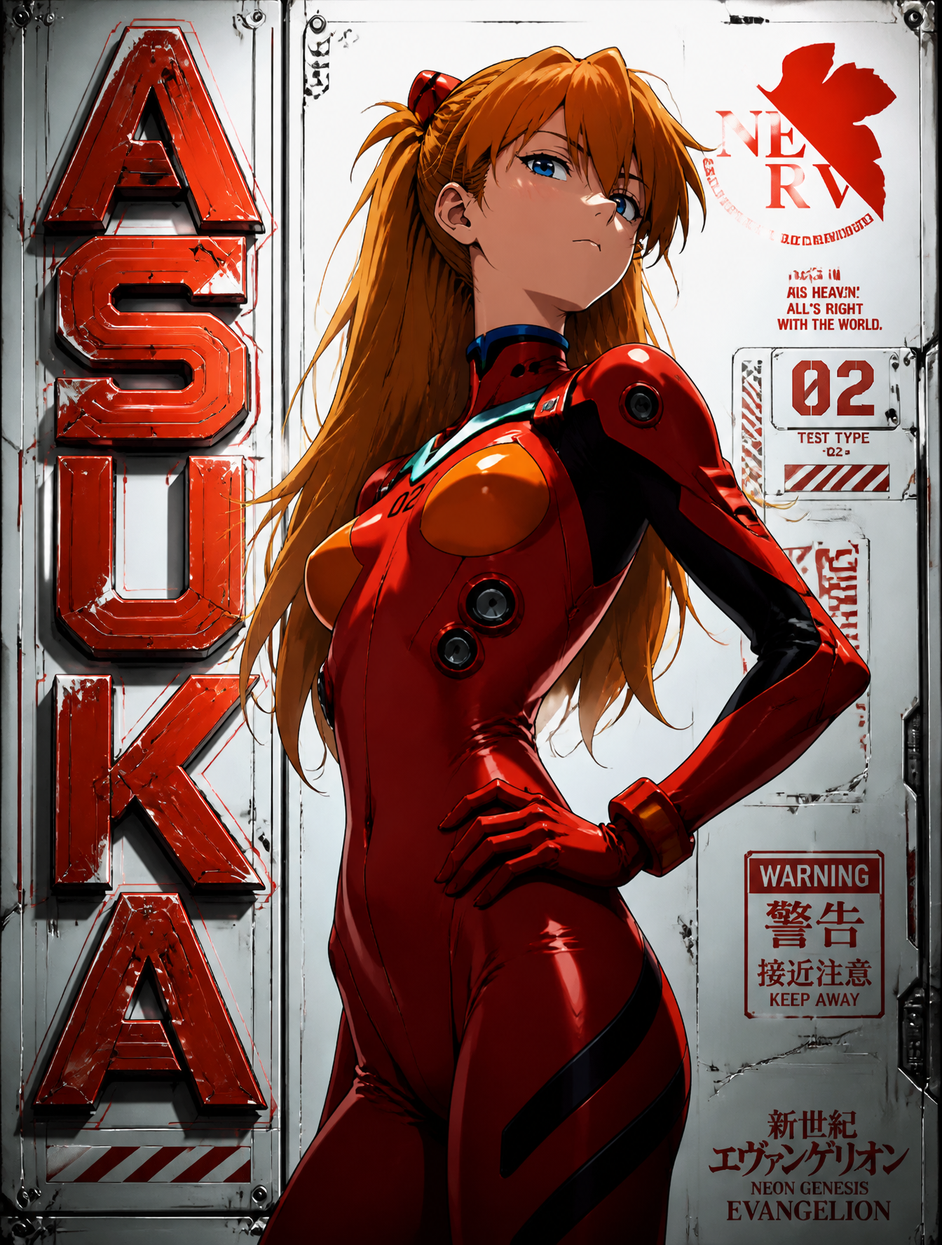 Cybernetic Asuka Sci-Fi Portrait Poster