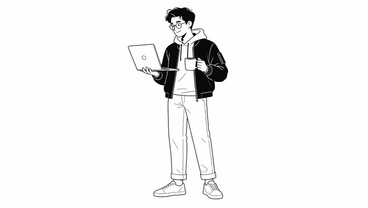 Minimalist Notion-Style Editorial Line Art