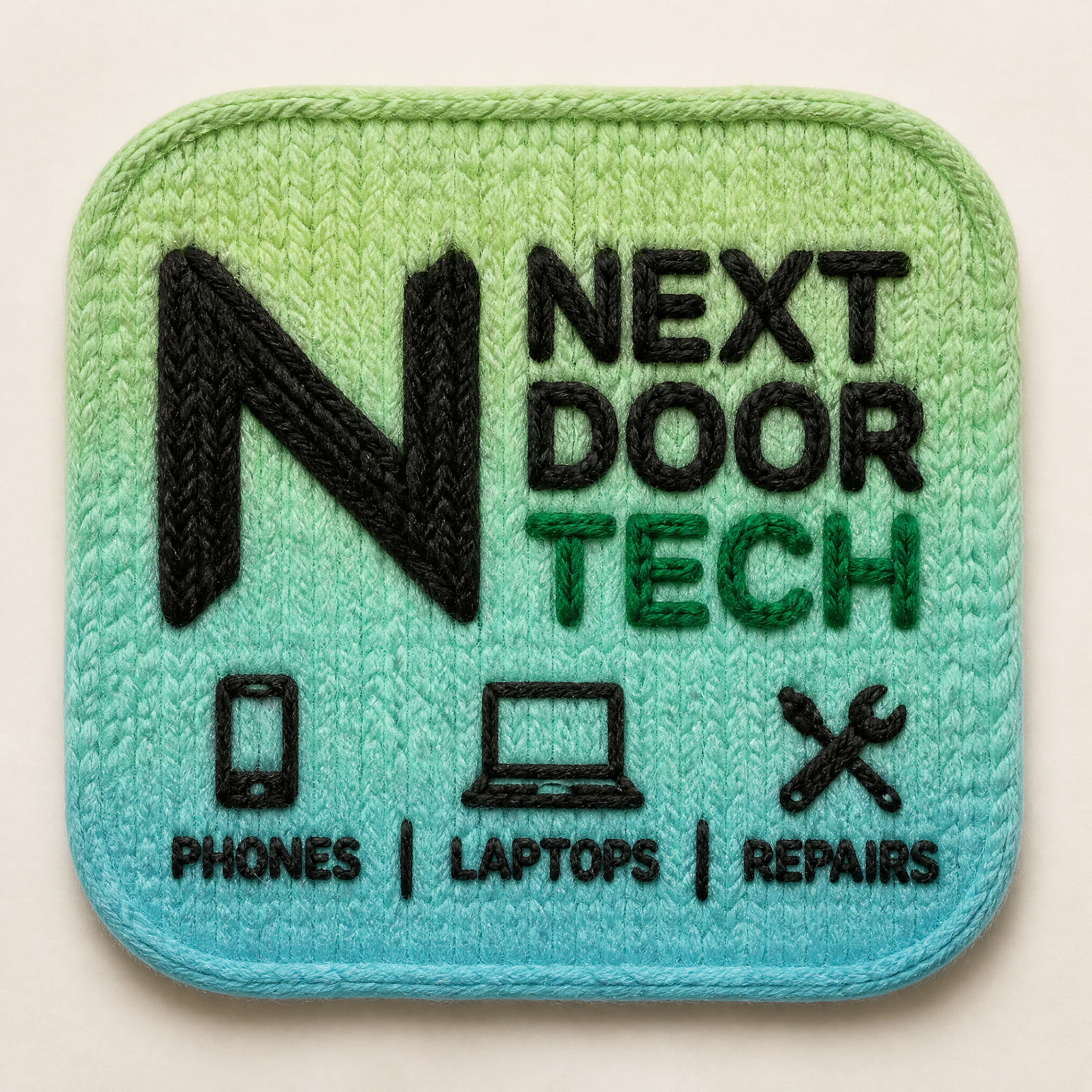 Knitted Wool Texture Tech Logo Design