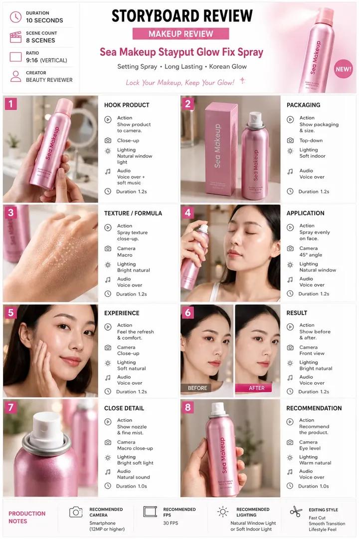 K-Beauty Skincare Commercial Storyboard