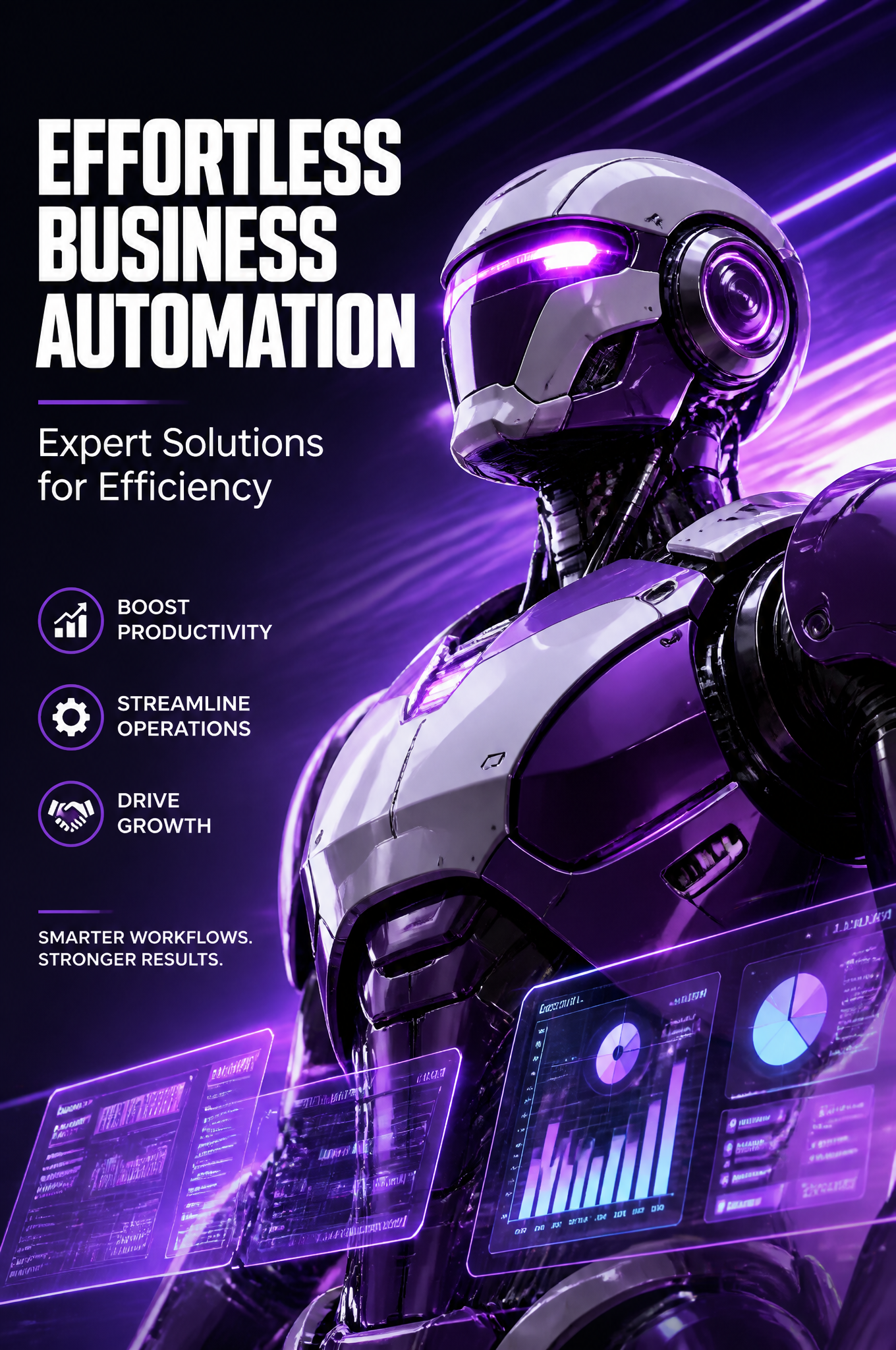 Futuristic AI Robot for Business Automation