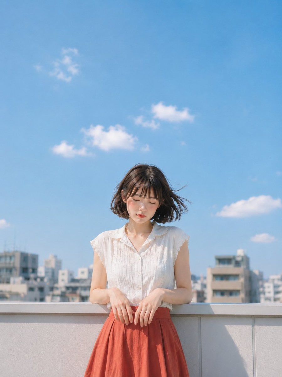 Summer Solitude on Urban Rooftop