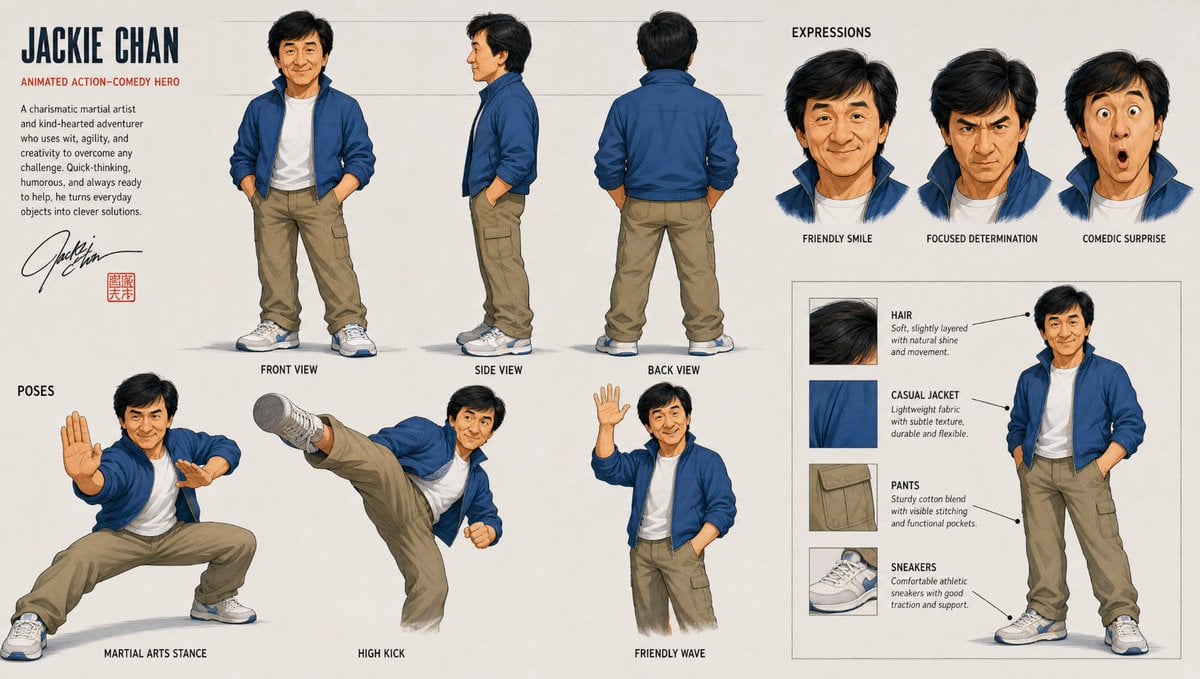 Professional Animation Character Design Sheet - alternate