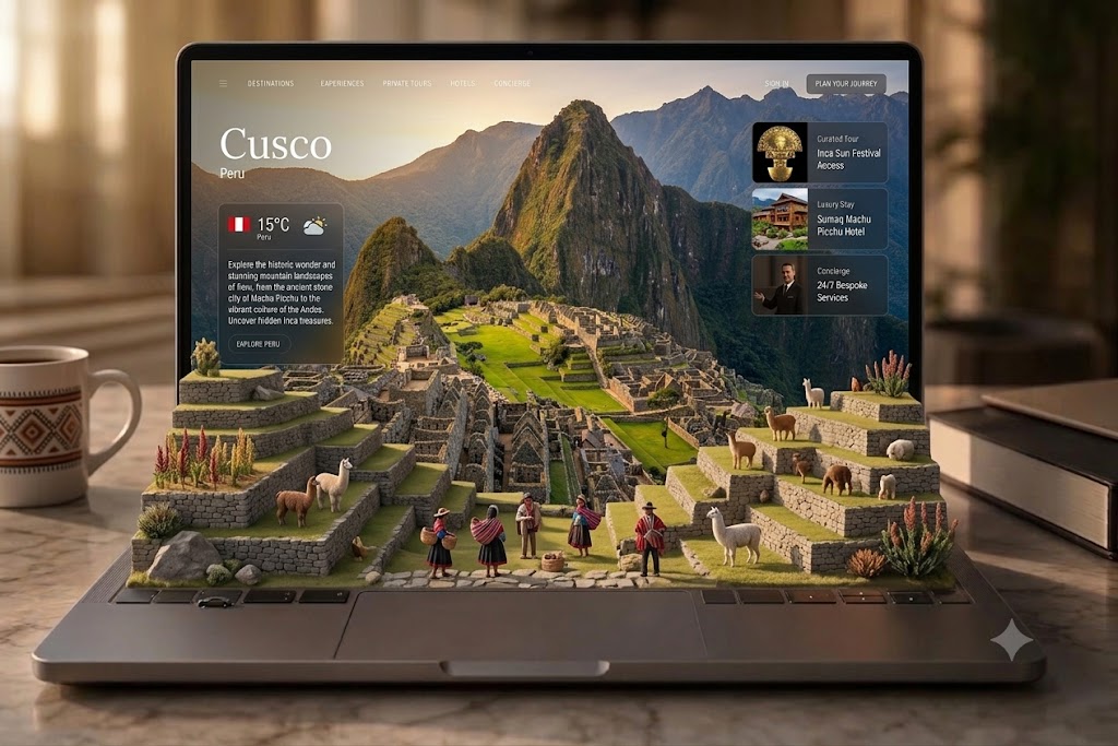 Immersive 3D Travel Destination Laptop Diorama - alternate