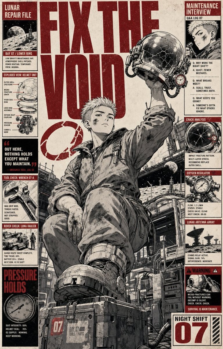 Crimson Ink Lunar Mechanic Dossier Poster - alternate