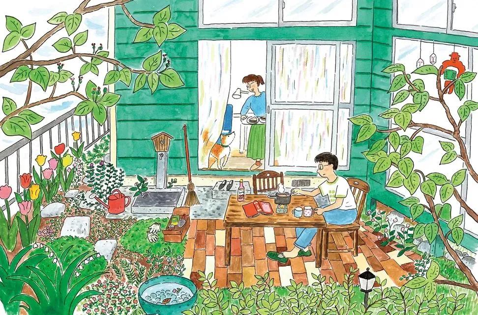 Vintage Cozy Life Watercolor Illustrations - alternate