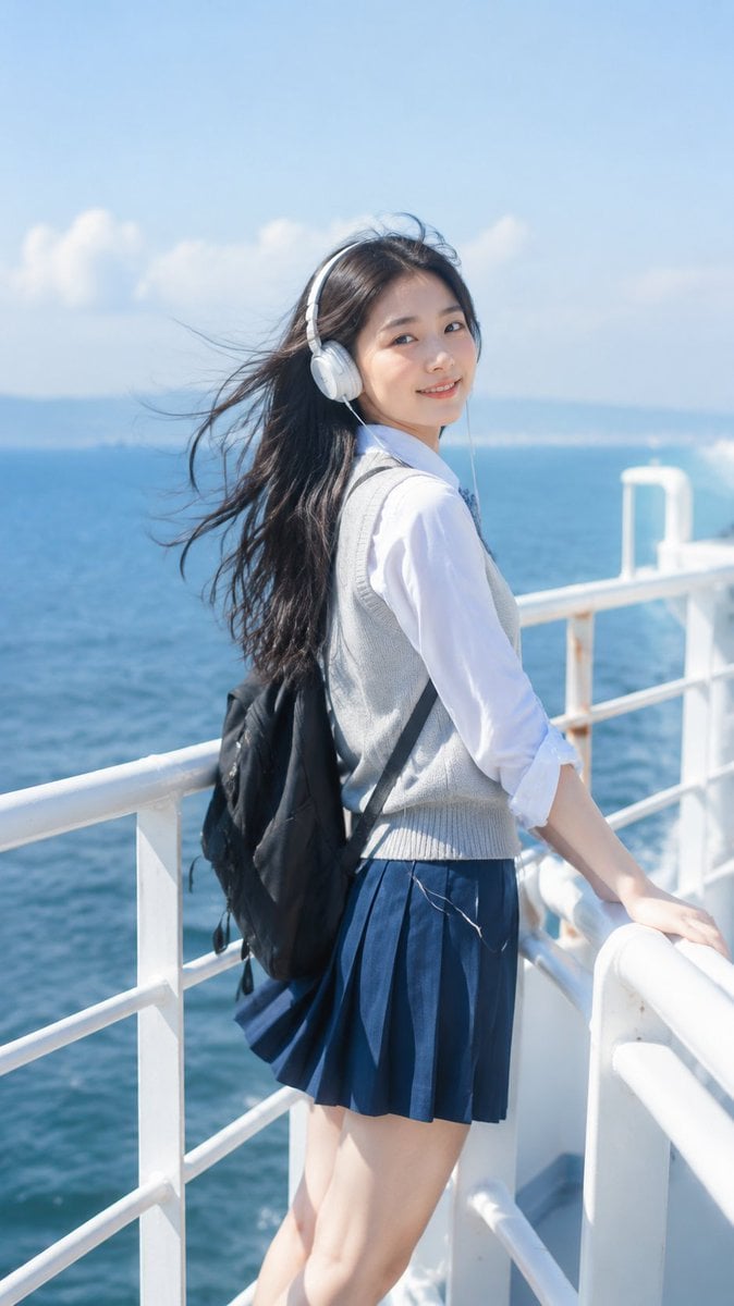 Nostalgic Summer Breeze East Asian Portrait - alternate