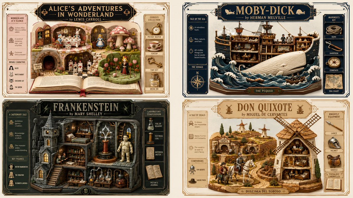 Miniature Collectible Encyclopedia Dioramas