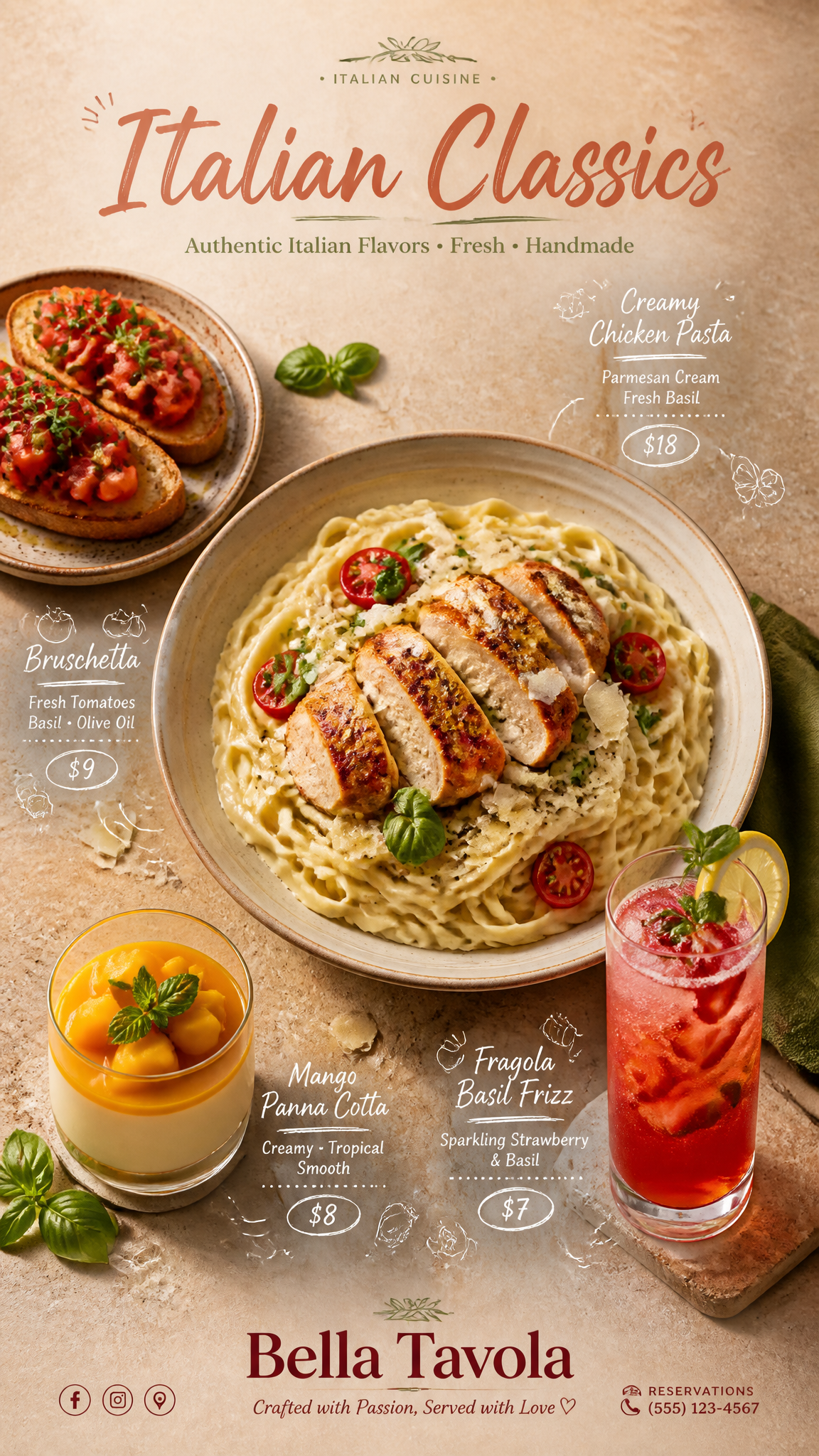 Luxury Italian Editorial Menu Poster