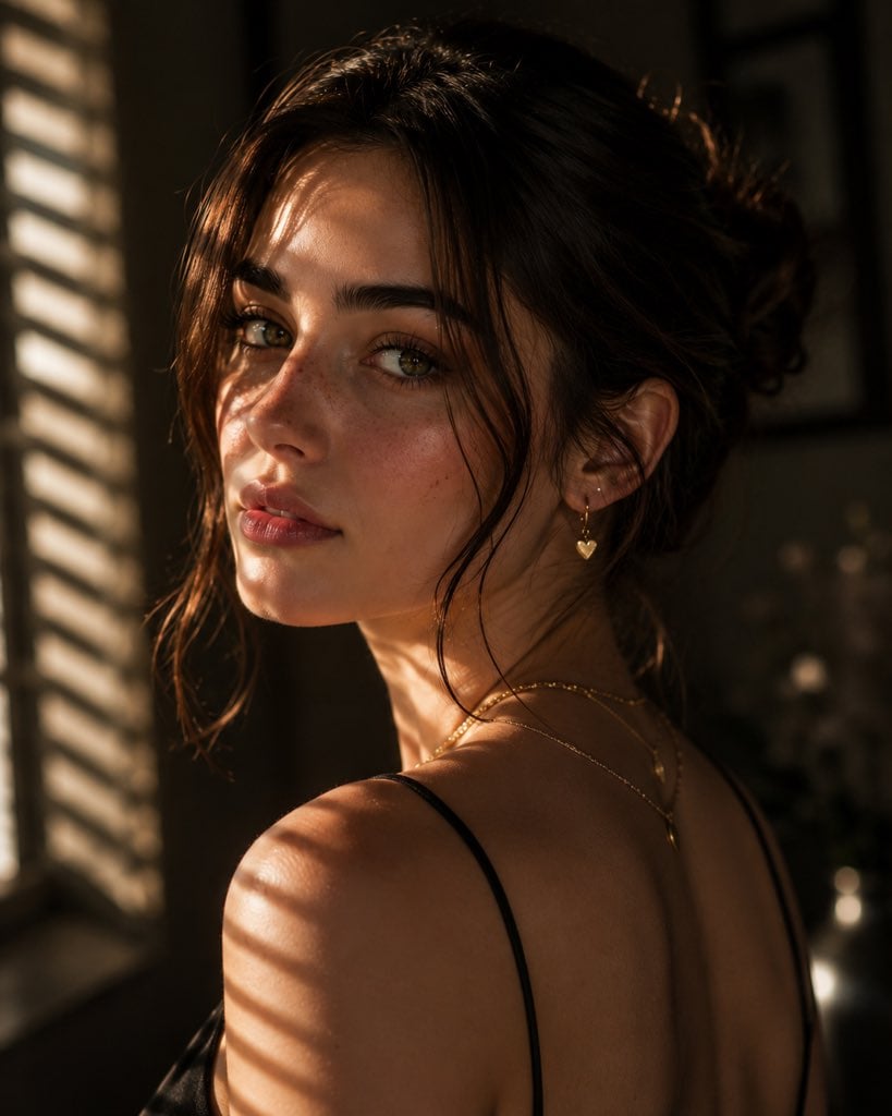 Golden Hour Editorial Portrait of a Brunette - alternate