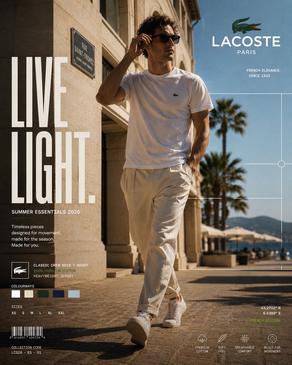 Lacoste 2026 French Riviera Summer Essentials Campaign