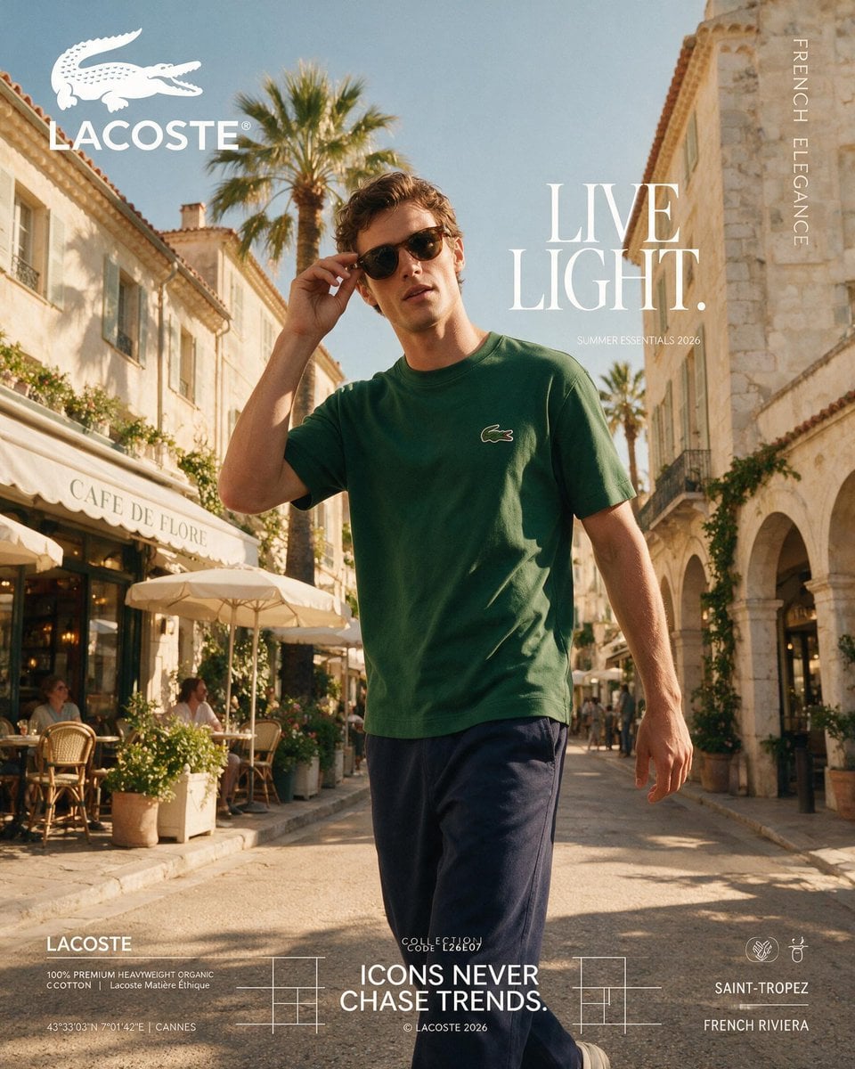 Lacoste 2026 French Riviera Summer Essentials Campaign - alternate