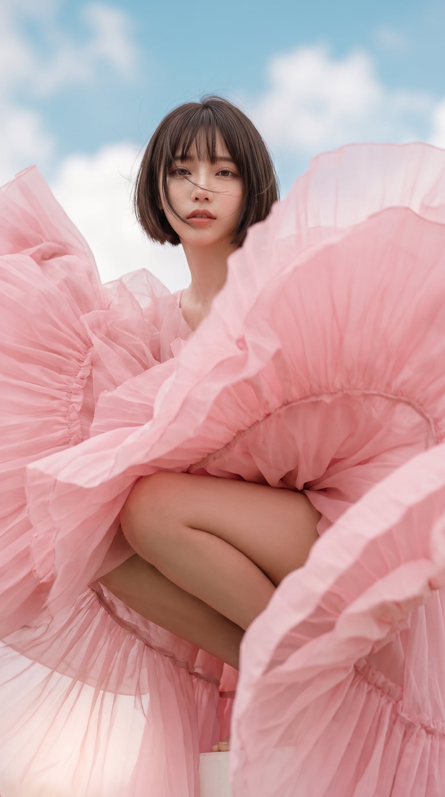 Avant-Garde Pink Cloud Couture Portrait