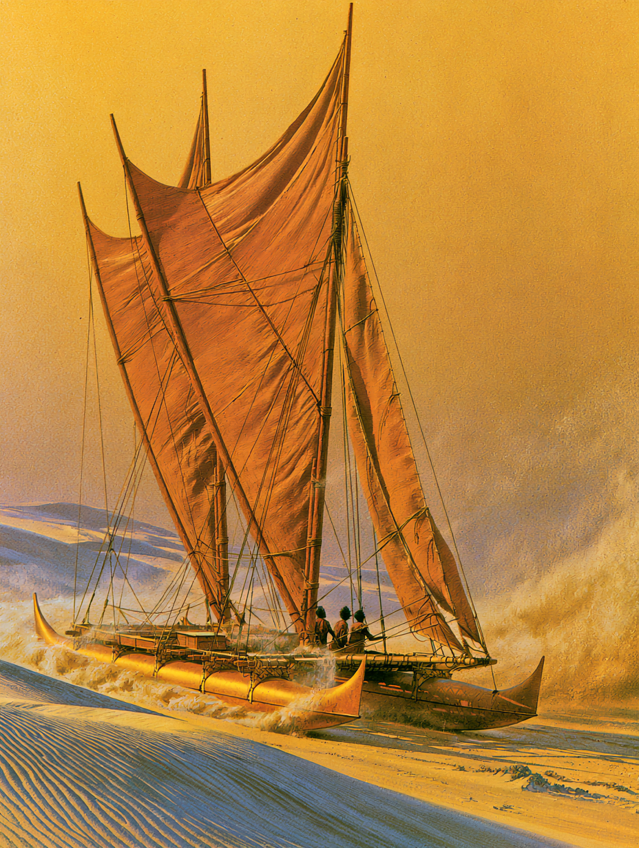 Ancient Fantasy Sand-Sailing Wa'a Kaulua