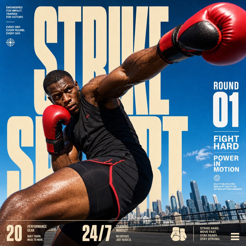 Dynamic Urban Boxing Action Editorial Poster