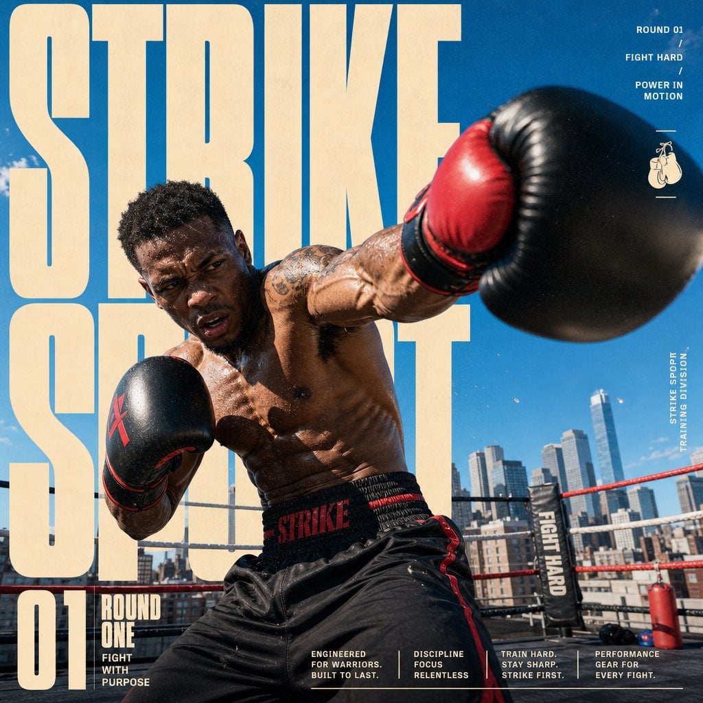 Dynamic Urban Boxing Action Editorial Poster - alternate