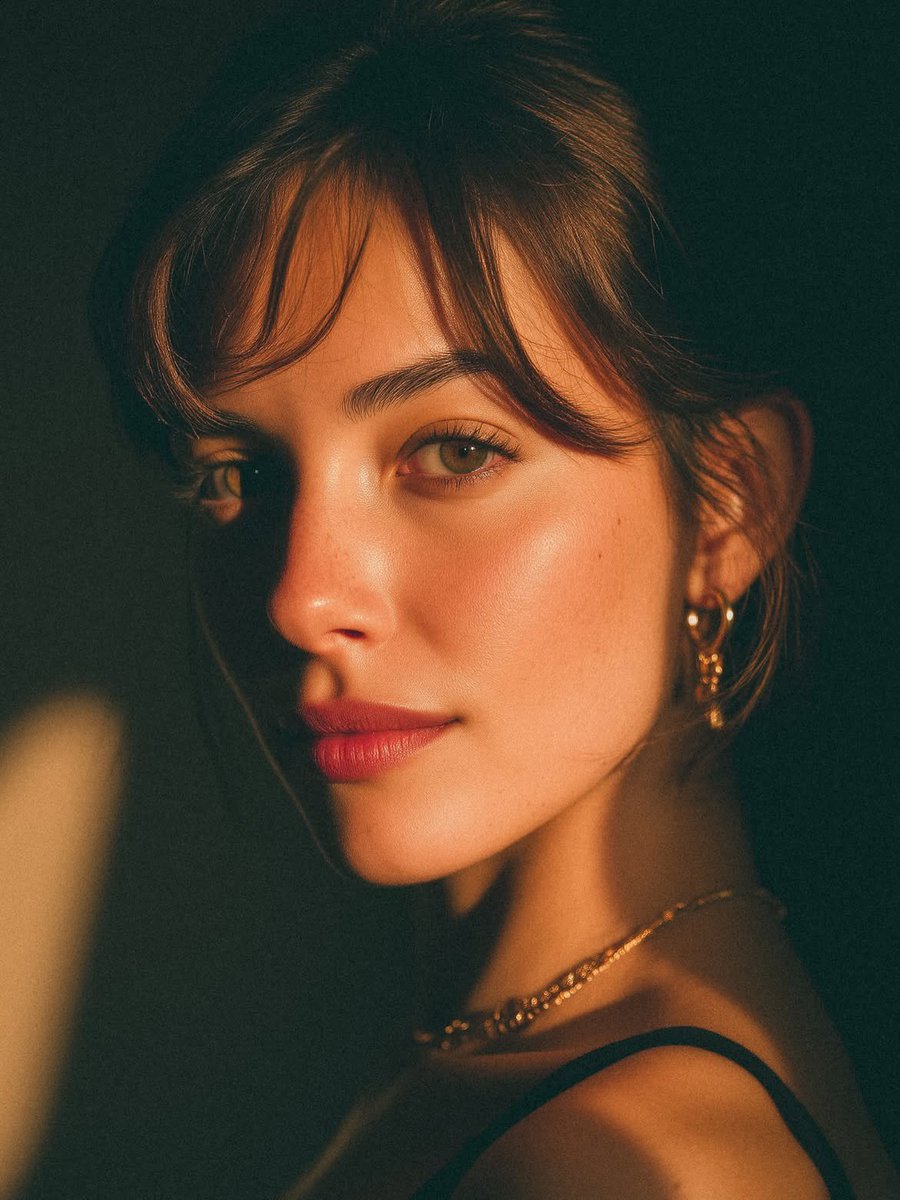 Golden Hour Elegance: Cinematic Female Portrait