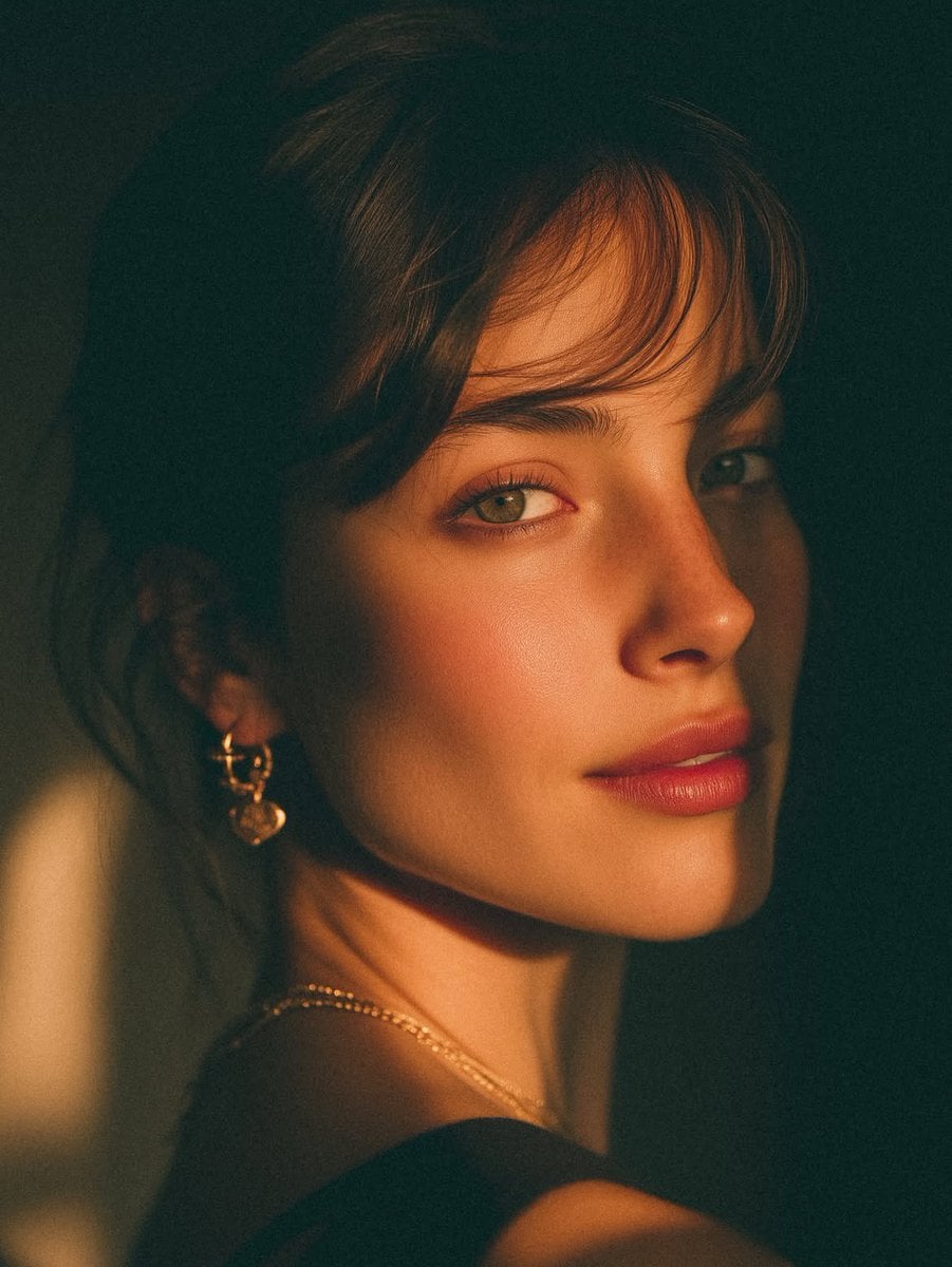Golden Hour Elegance: Cinematic Female Portrait - alternate