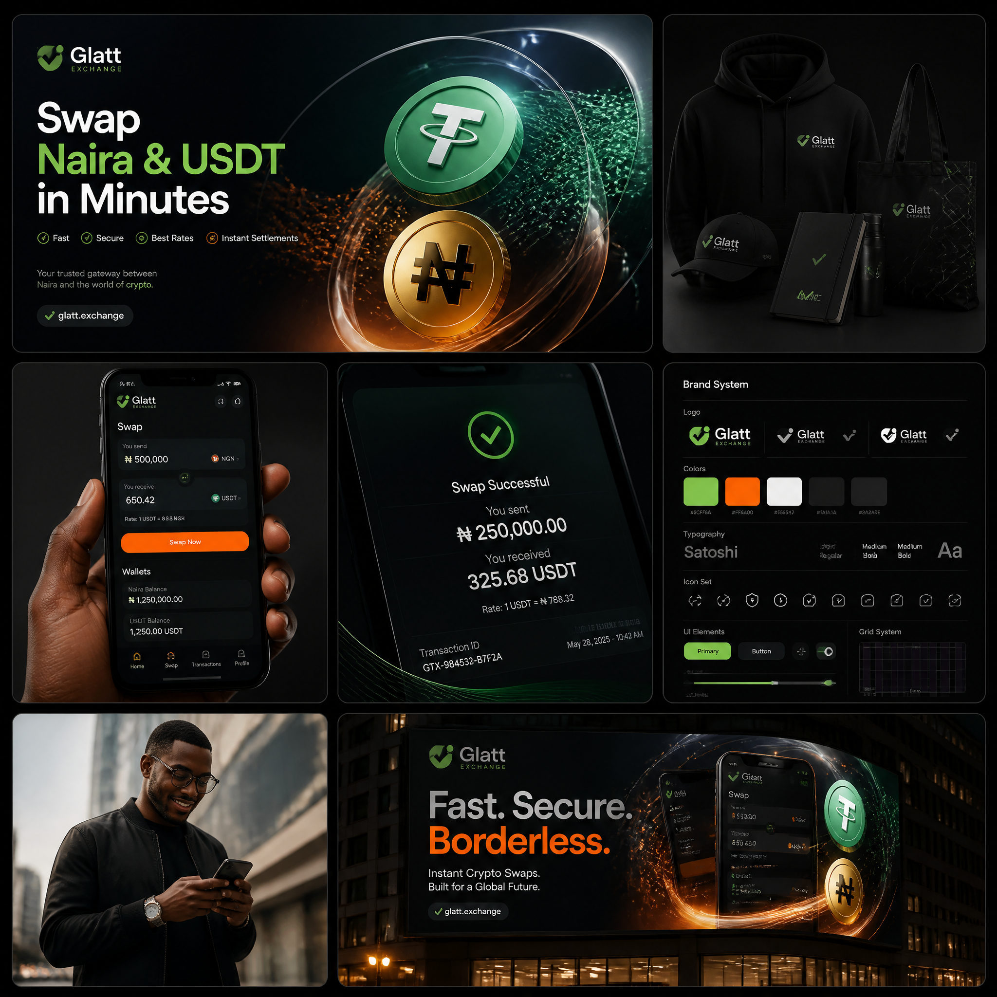 Premium Web3 Brand Identity Showcase for Glatt Exchange