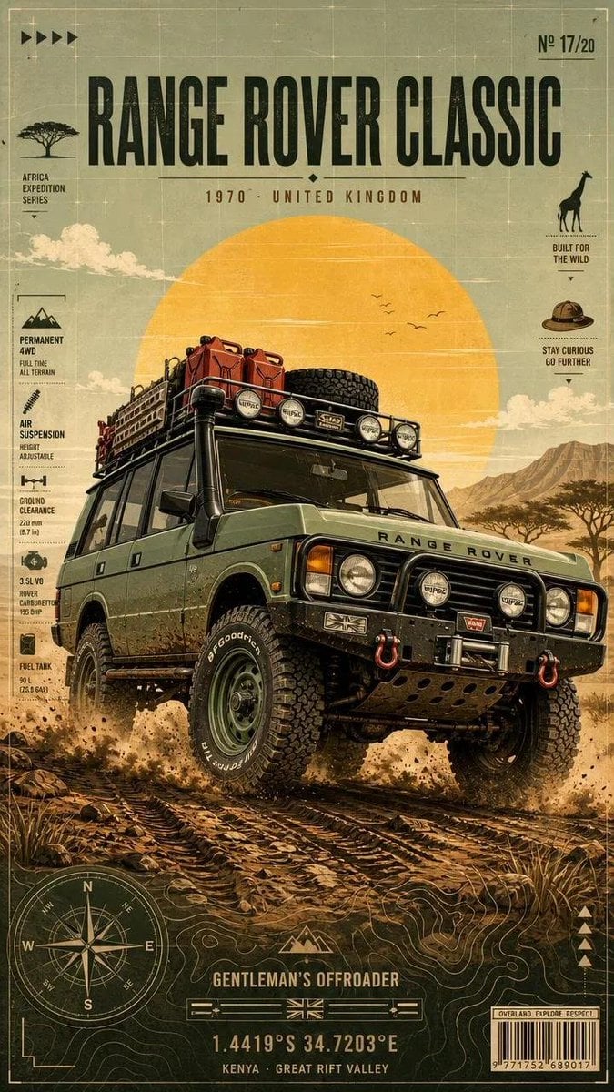 Retro Expedition Off-Road Vehicle Adventure Poster