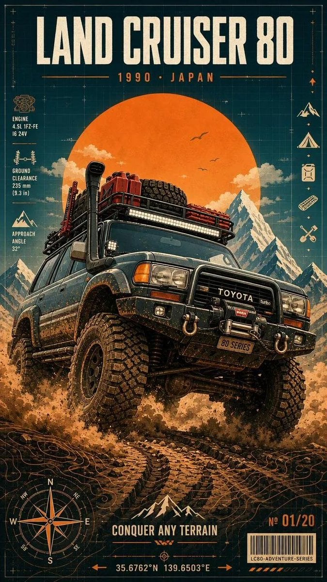 Retro Expedition Off-Road Vehicle Adventure Poster - alternate