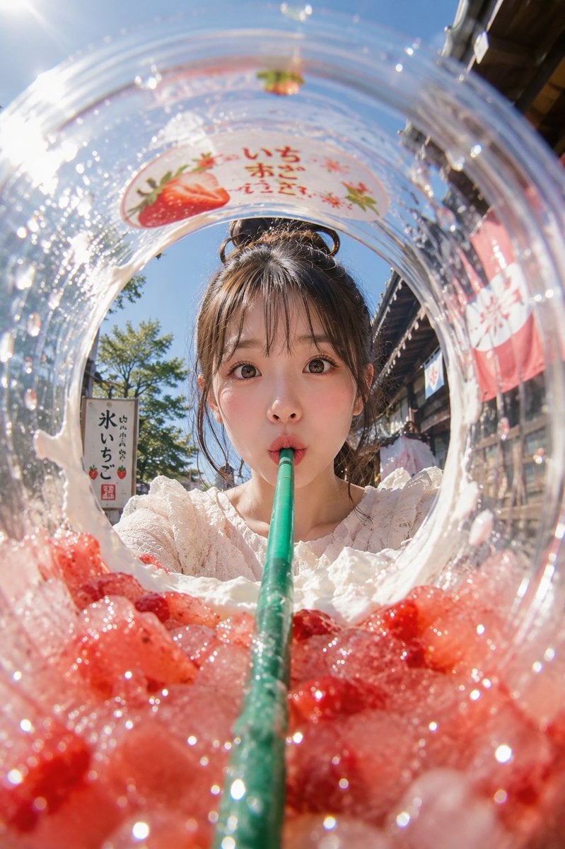 Summer Strawberry Fisheye Gaze
