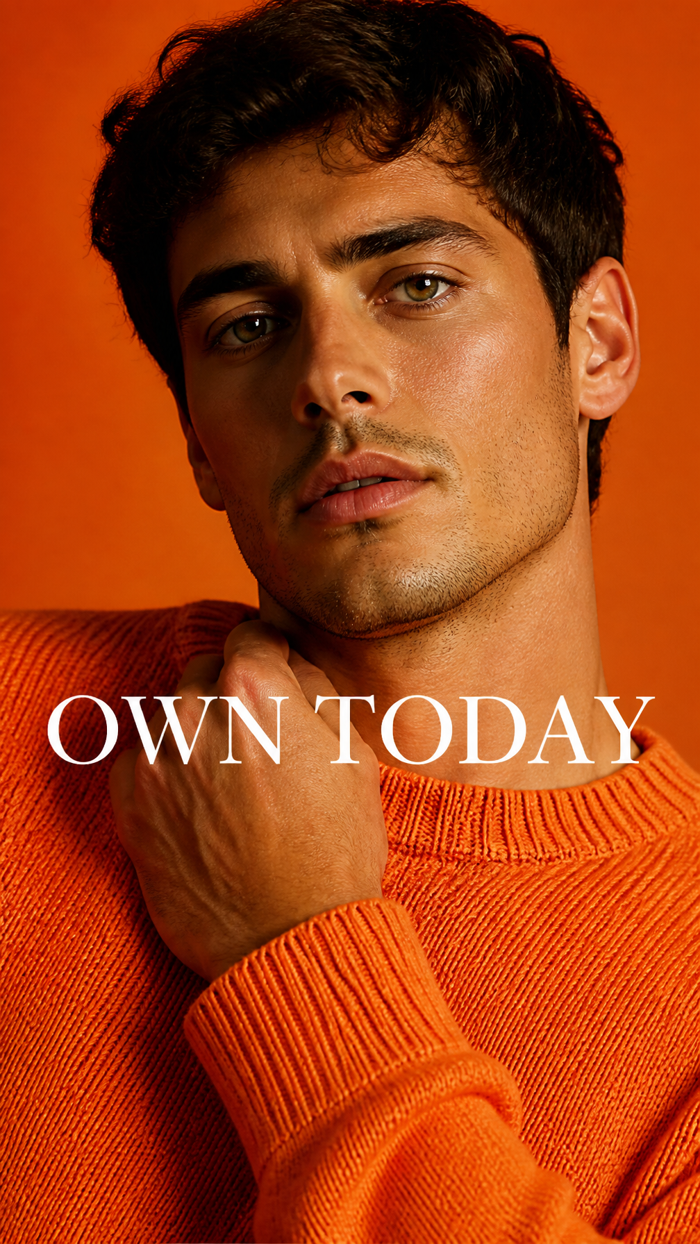 Monochrome Orange Luxury Knitwear Editorial