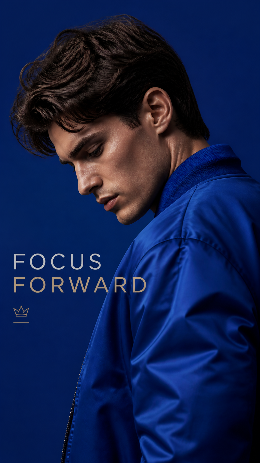 Cobalt Blue High-Fashion Male Editorial