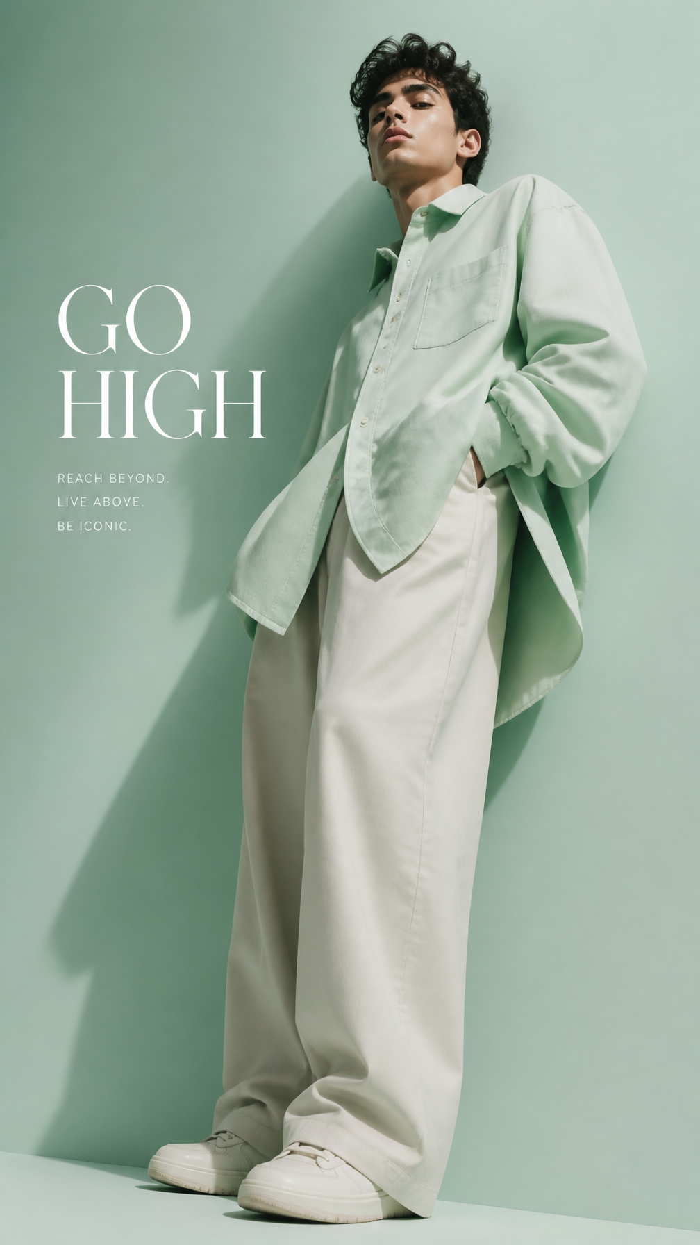 Mint Monochrome High-Fashion Editorial