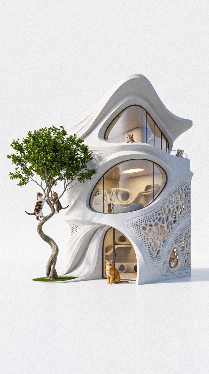 Architectural Luxury Feline Estate - alternate