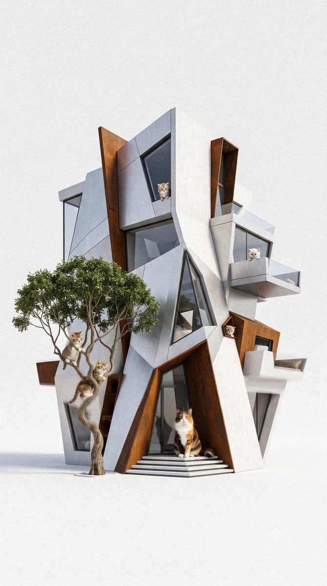 Architectural Luxury Feline Estate - alternate