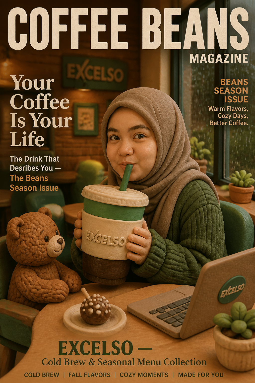 Cozy Claymation Café Moment with Excelso Cold Brew