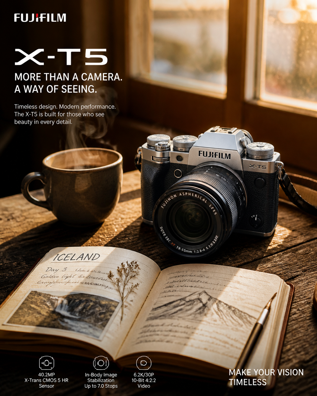 Fujifilm X-T5 Golden Hour Lifestyle Scene