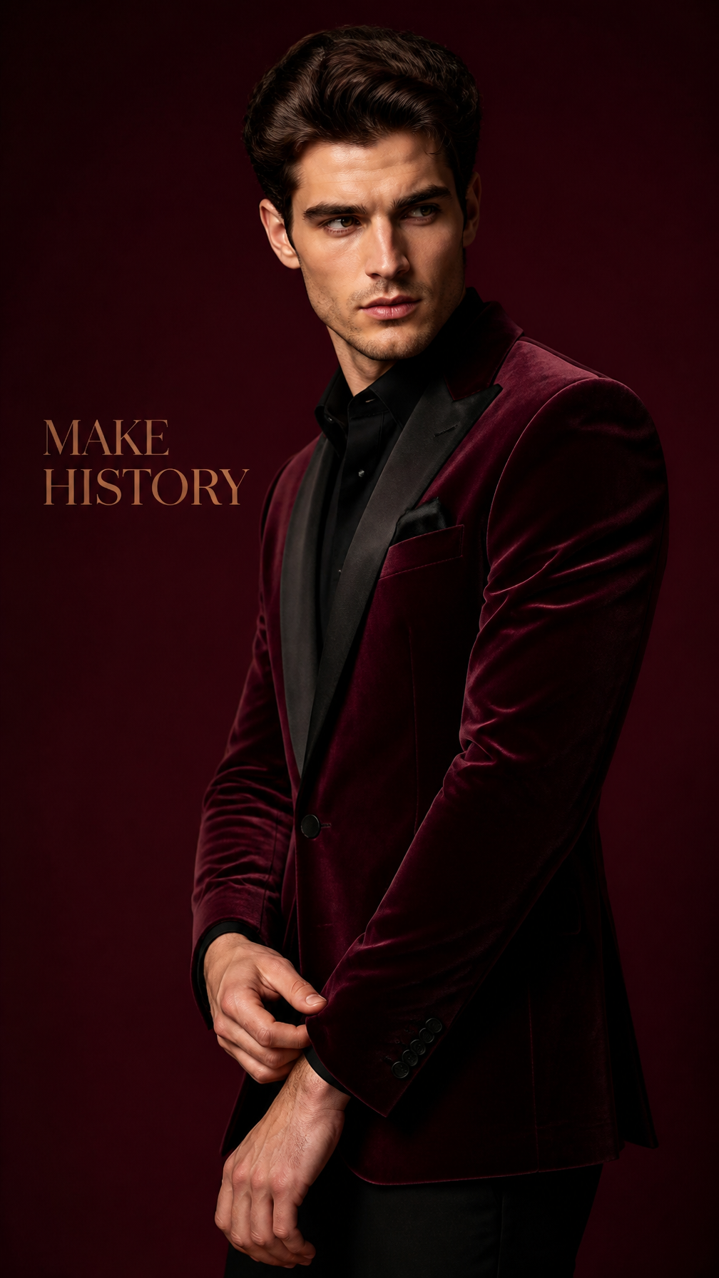 Velvet Elegance: Wine-Red Editorial