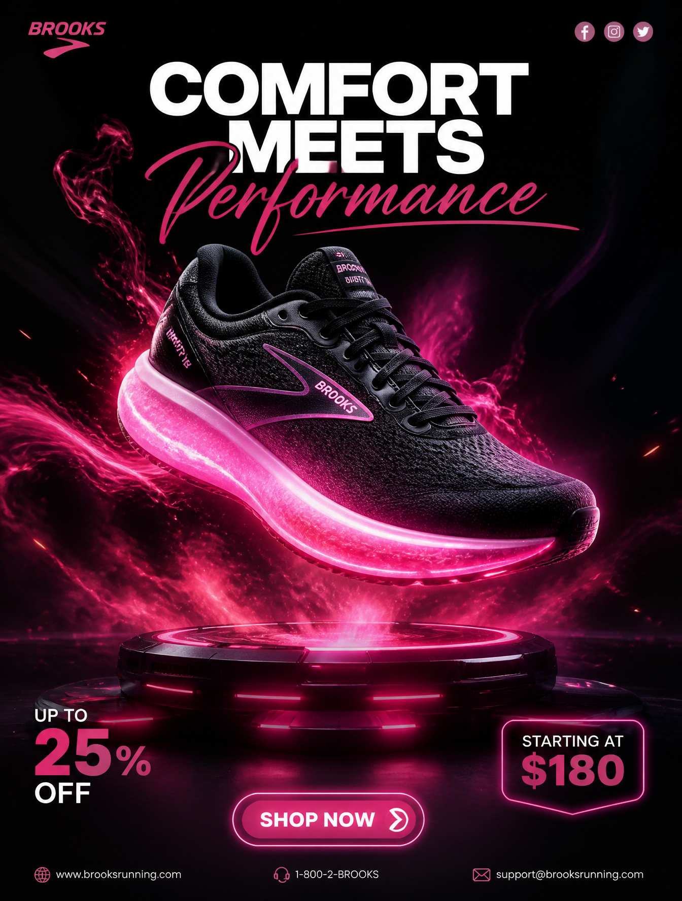 Futuristic Brooks Running Shoe Neon Commercial