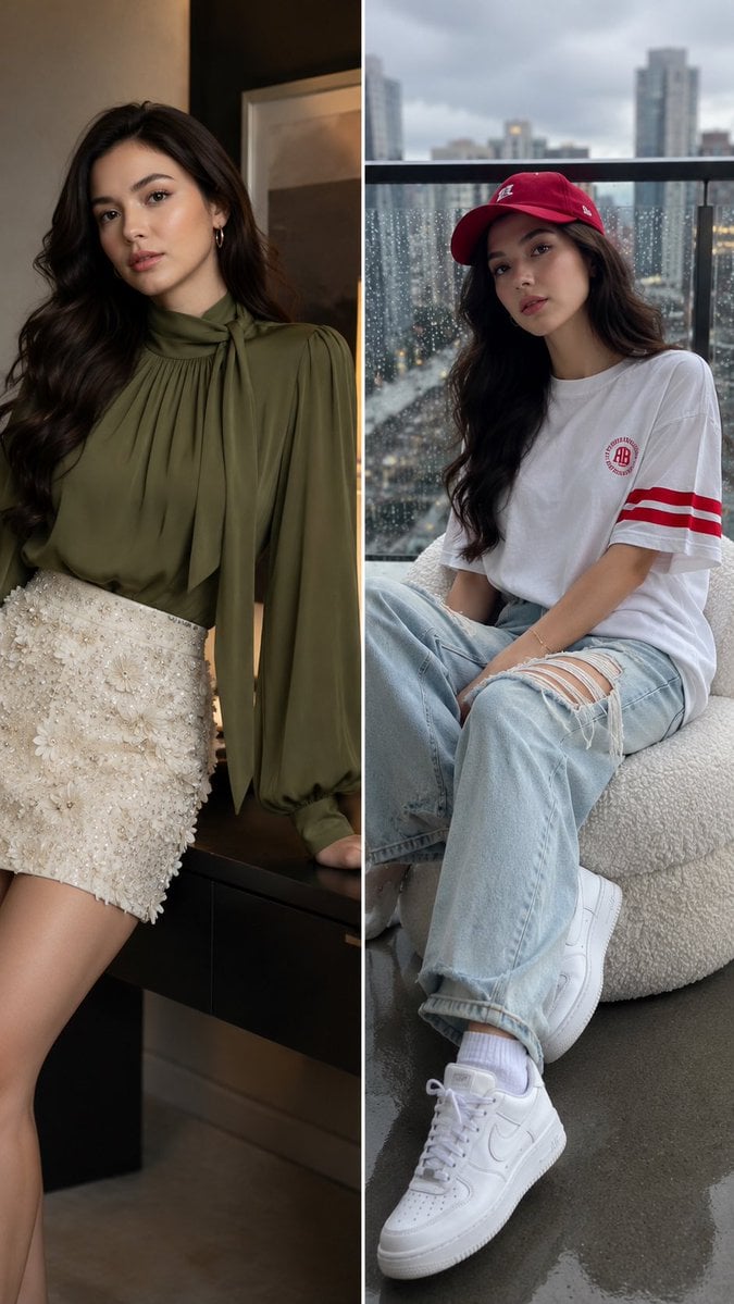 Elegant East Asian Woman in Luxury Fashion